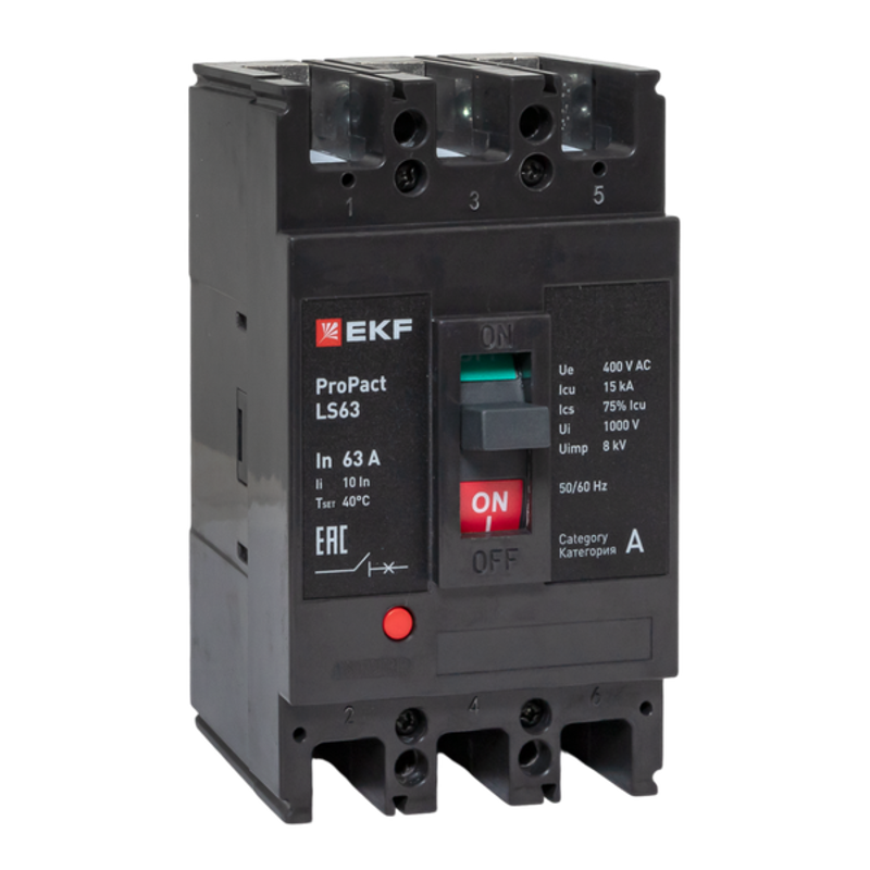 Выключатель автоматический LS63 15кА 3P 63А ProPact | mccb-63-15-3-63-ls | EKF — EKF