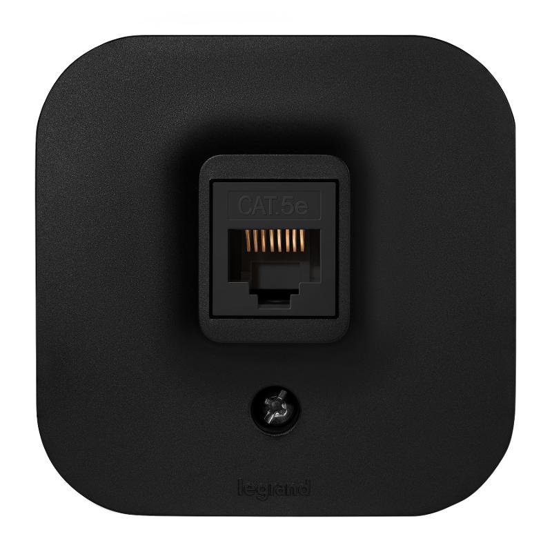 Quteo Чёрный Розетка компьютерная RJ45 кат. 5e  | 782480 | Legrand — Legrand