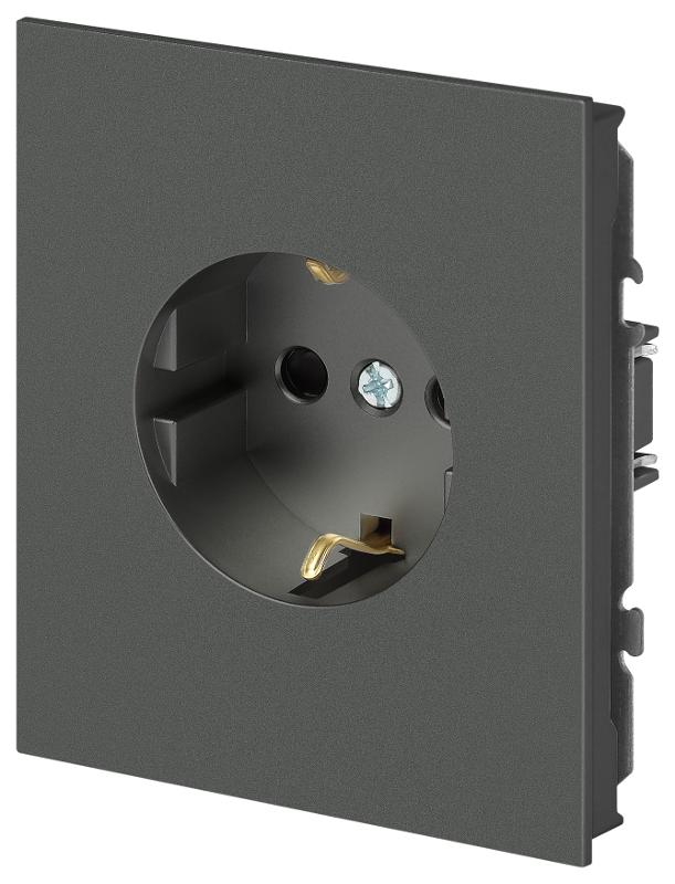 Розетка Arktik 16-2101-06 с заземлением 2P+E Schuko 16А-250В графит | Б0070419 | ЭРА — миниатюра 3