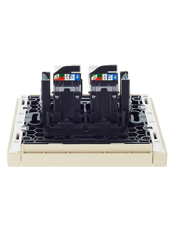 FORTE&PIANO Розетка комп. 2-ая RJ45 кат.5E FP433 ваниль | FP-K20-1-K10 | IEK — миниатюра 5