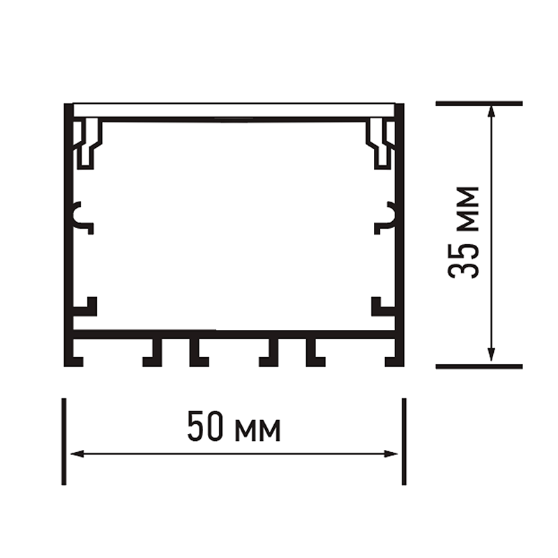 Профиль  PAL 5035-AL (комплект) накладной 2м анод. | .5049956 | Jazzway — миниатюра 5