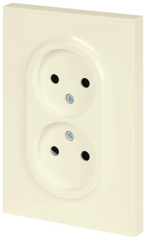 Розетка Arktik 16-2107-02 без заземления двойная 2X2P 16А-250В слоновая кость | Б0071682 | ЭРА — миниатюра 3