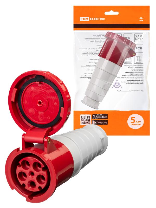 Розетка 235 переносная 3Р+РЕ+N 63А 380В IP54  | SQ0603-0018 | TDM — TDM ELECTRIC