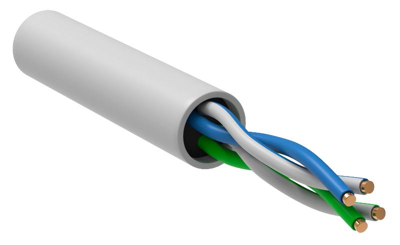 Витая пара U/UTP кат.5E 2х2х24AWG solid PVCLS нг(А)-LSLTx белый (500м) | LC1-C5E02-128 | ITK — ITK
