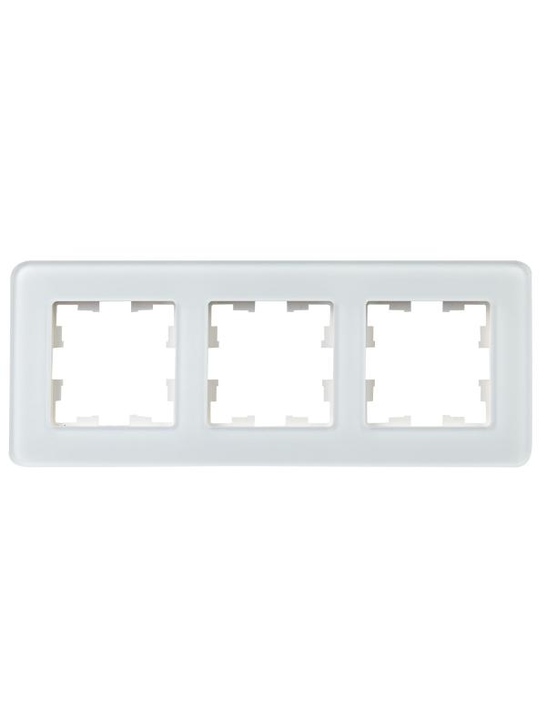 BRITE Рамка 3-ая РУ-3-2-Бр стекло белый RE | BR-M32-G-41-K01 | IEK — миниатюра 2