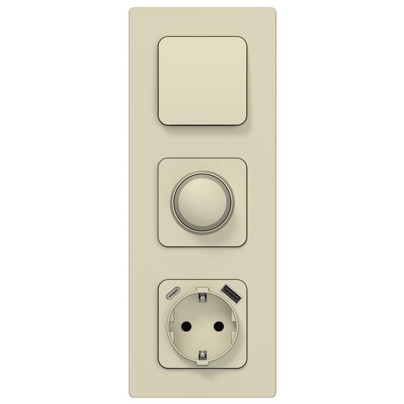 FLITE Розетка с заземлением со шторками 16А с USB A+C 20Вт быстрозажимные клеммы РСЮшс11-1-ФлШ шампань | FI-R14-16-1-U22-020-K37 | IEK — миниатюра 3