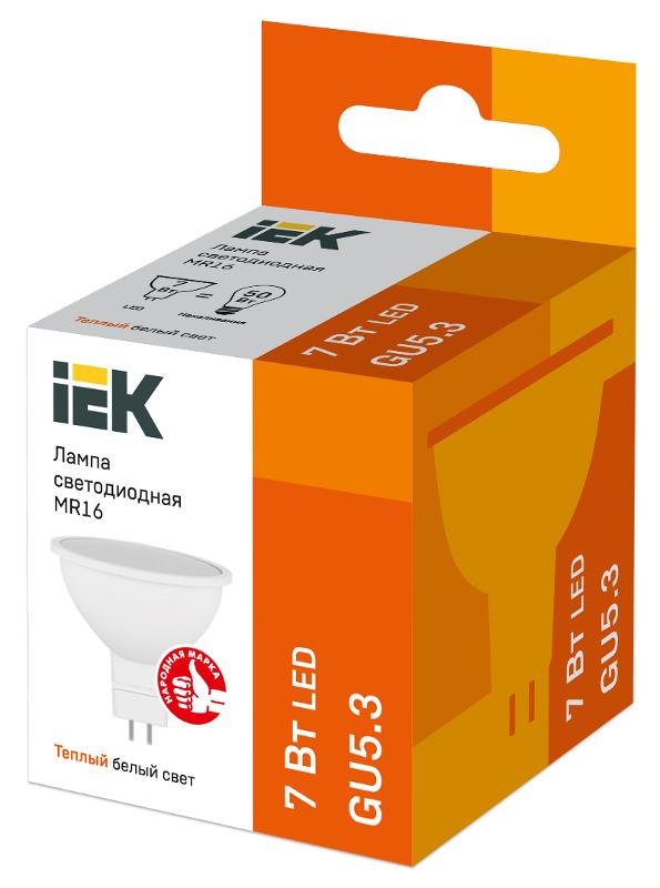 Лампа светодиодная LED 7Вт GU5.3 220В 3000К MR16 софит | LLE-MR16-7-230-30-GU5 | IEK — миниатюра 3
