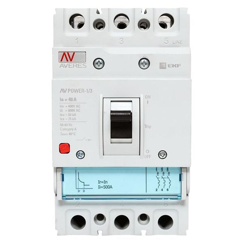 Выключатель автоматический AV POWER-1/3  40А 80kA TR AVERES | mccb-13-40H-TR-av | EKF — миниатюра 15
