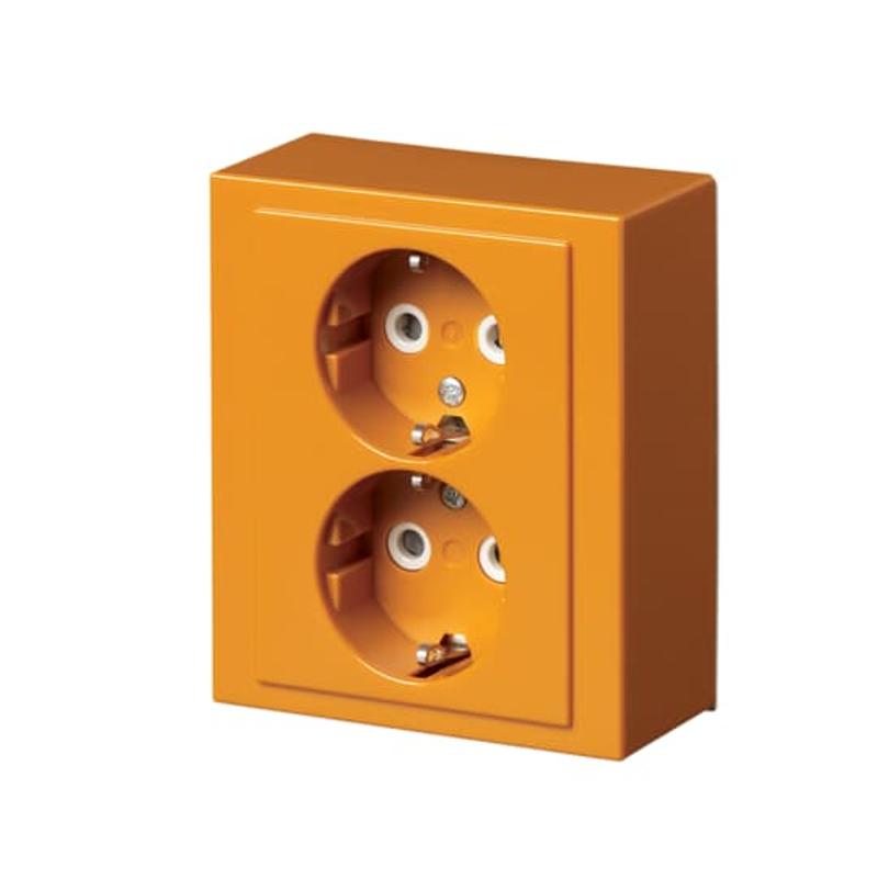 Розетка Double Shuko 16А 230В накладная Impressivo, оранжевая R2000 | 402EA-03  | 2TKA00002967 | ABB — ABB