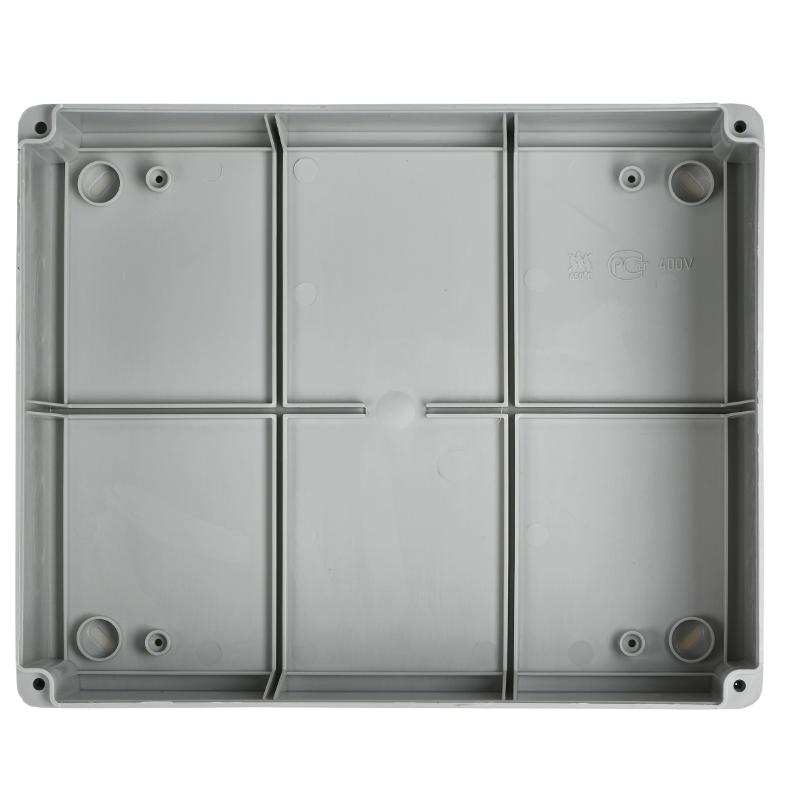 Коробка распределительная КМ41271 для о/п 240х195х90 мм IP44 (RAL7035, кабельные вводы 5 шт) | UKO10-240-195-090-K41-44 | IEK — миниатюра 4