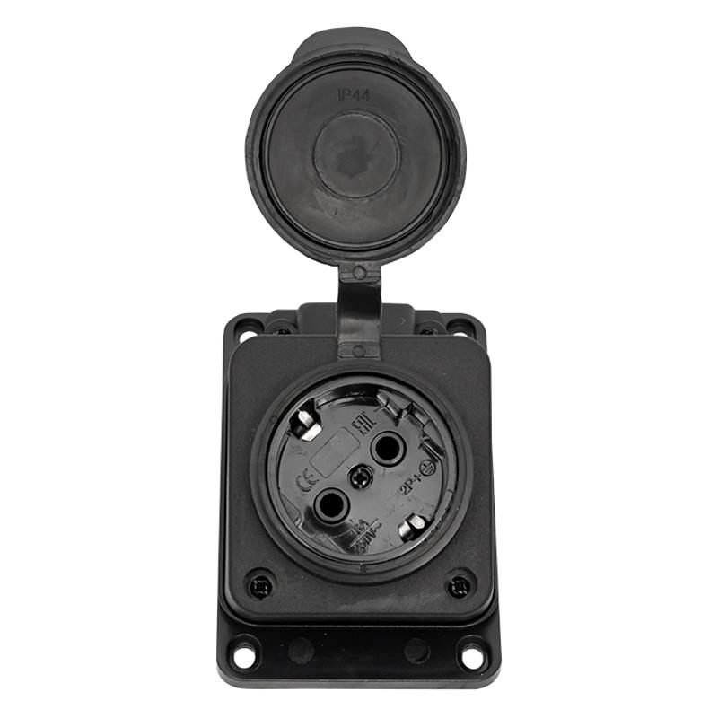 Розетка настенная с защитной крышкой каучуковая наклонная 230В 2P+PE 16A IP44 EKF PROxima|RPS-019-16-230-44|EKF — миниатюра 7