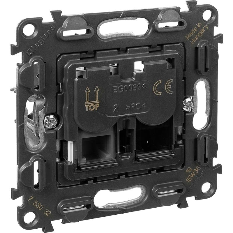 Valena Мех IN'MATIC Розетка 2-ая ТЛФ/комп RJ11/RJ45, Кат.6 UTP — миниатюра 5