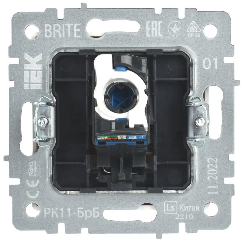 BRITE Розетка компьютерная RJ45 кат.6 РК11-БрБ белый | BR-K10-2-K01 | IEK — миниатюра 4