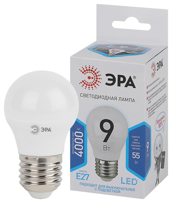 Лампа светодиодная LED P45-9W-840-E27 | Б0029044 | ЭРА — миниатюра 1