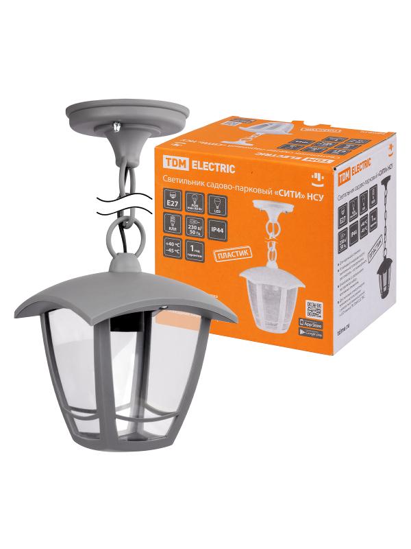 Светильник садово-парковый "СИТИ" НСУ 07-60-001 У1 4-х гранник подвесной серый | SQ0330-1322 | TDM — фото 1 | Sento