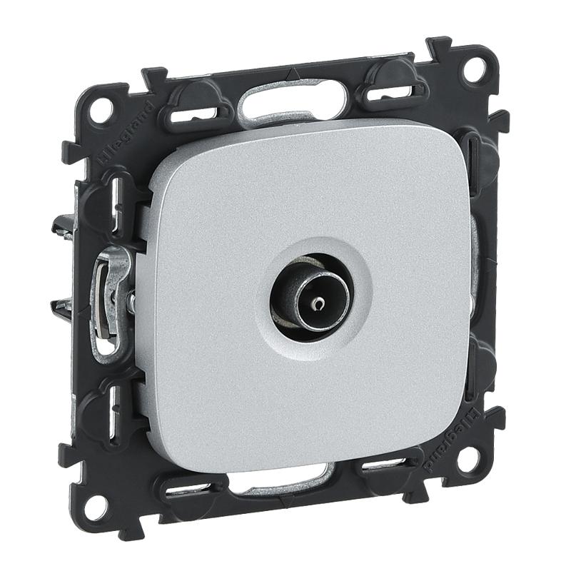Valena ALLURE DIY Алюминий Розетка TV проходная, 1,5дБ/14дБ 0-2400 МГц | 753961 | Legrand — Legrand