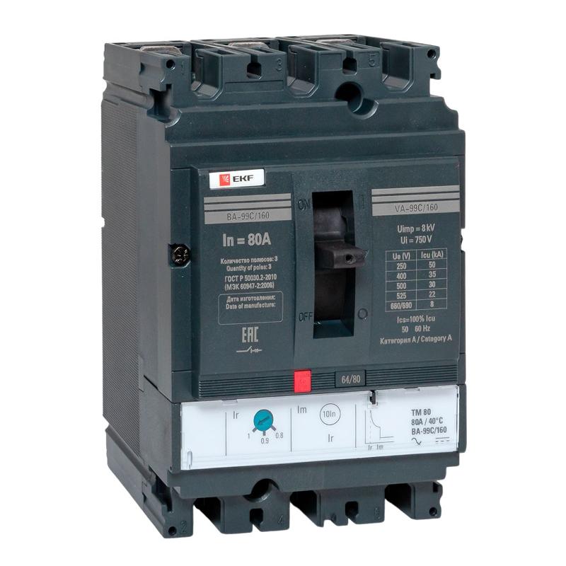 Выключатель автоматический ВА-99C (Compact NS) 160/80А 3P 36кА EKF PROxima | mccb99C-160-80 | EKF — EKF