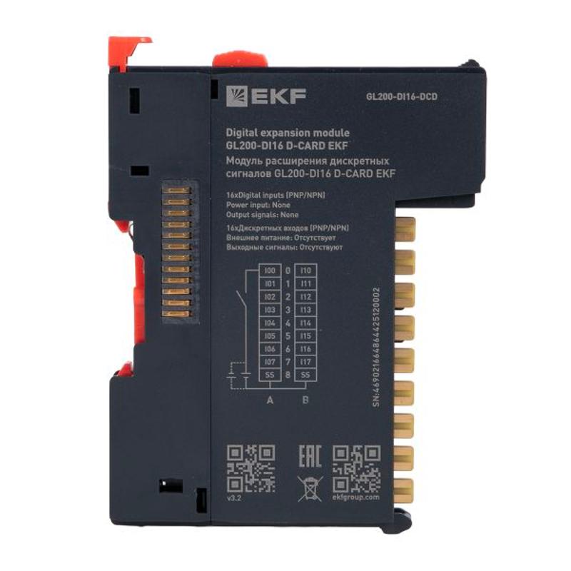 Модуль расширения дискретных сигналов GL200-DI16 D-CARD |GL200-DI16-DCD | EKF — миниатюра 7