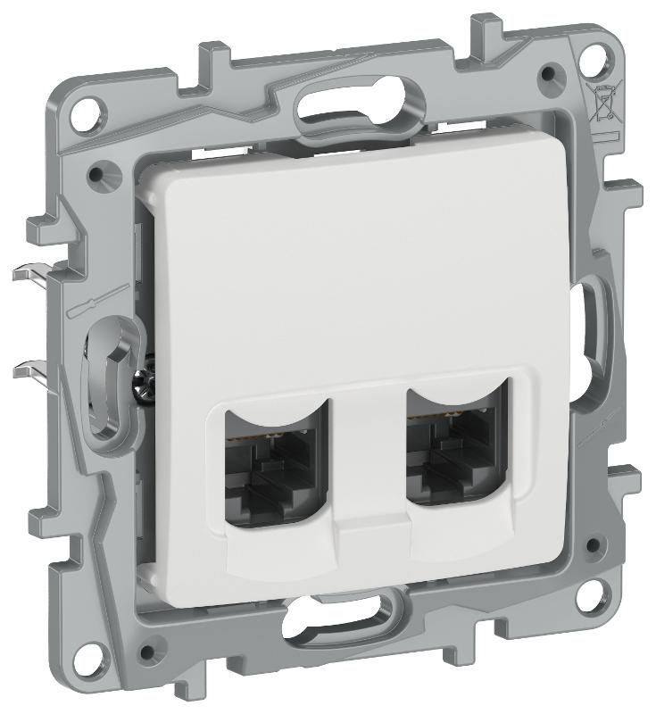 IEKETIKA Роз. комп. 2-я RJ45 кат.5Е UTP 6710551 молочн. | 6710551 | IEK — IEK (ИЭК)