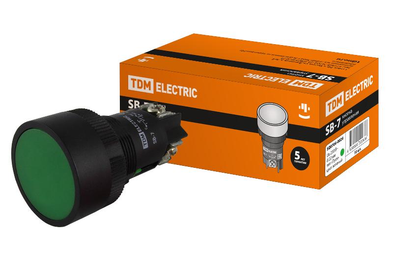 Кнопка SВ-7 "Пуск" зеленая 1з d22мм/230В  | SQ0704-0024 | TDM — TDM ELECTRIC