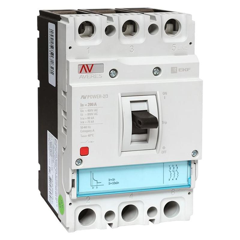 Выключатель автоматический AV POWER-2/3 200А 80kA TR AVERES | mccb-23-200H-TR-av | EKF — EKF