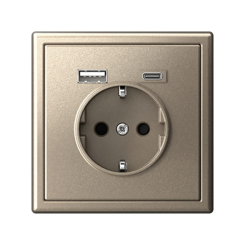 ArtGallery Шампань Розетка 16А с 2 USB A+C, 5В/2,4А/3,0А, 2х5В/1,5А, механизм | GAL000532 | SE — миниатюра 5