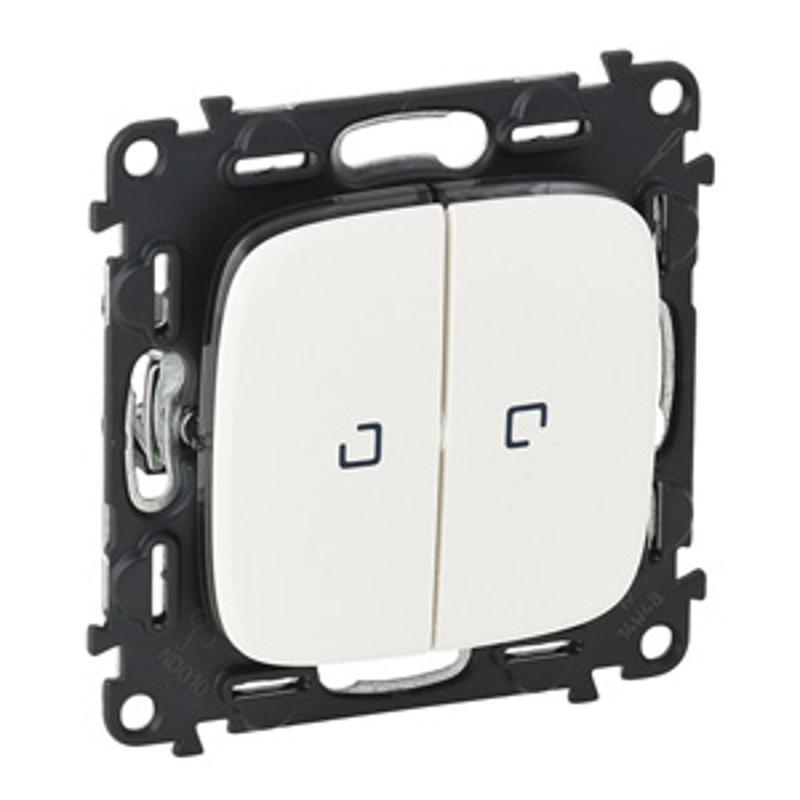 Valena ALLURE DIY Белый Переключатель 2-клавишный с подсветкой 10А 250В — миниатюра 2