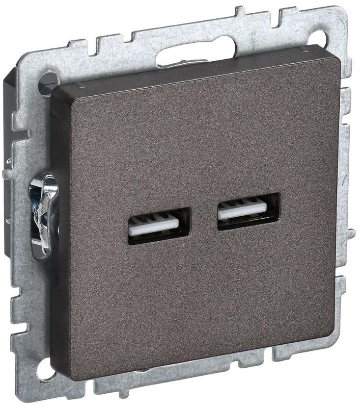 BRITE Розетка USB A+A 3,1А РЮ10-1-БрТБ темная бронза | BR-U21-D31-K45 | IEK — IEK (ИЭК)