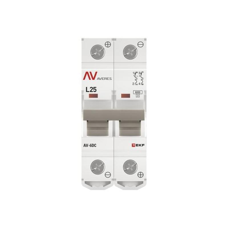 Выключатель автоматический AV-6 DC 2P 25A (L) 6kA AVERES | mcb6-DC-2-25L-av | EKF — миниатюра 4