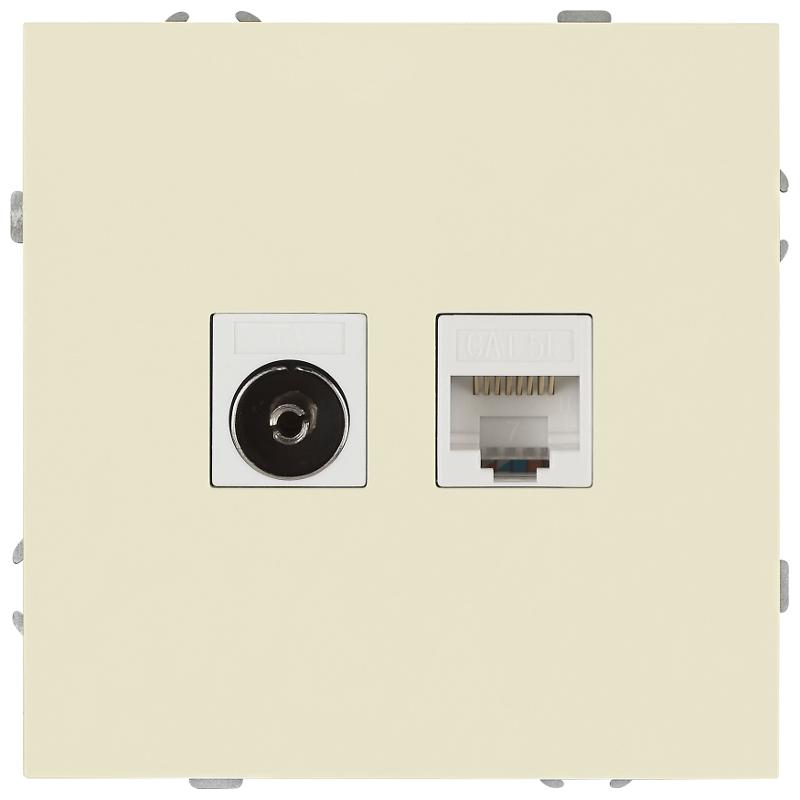 Розетка Galaxy 15-3110-02 комбинированная RJ45+TV IP20 слоновая кость | Б0070778 | ЭРА — ЭРА (Энергия света)