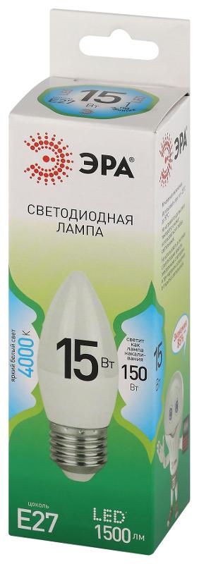 Лампа светодиодная  GREEN LINE LED B35-15W-840-E27 GL E27 15 Вт свеча яркий белый свет | Б0067115 | ЭРА — миниатюра 5