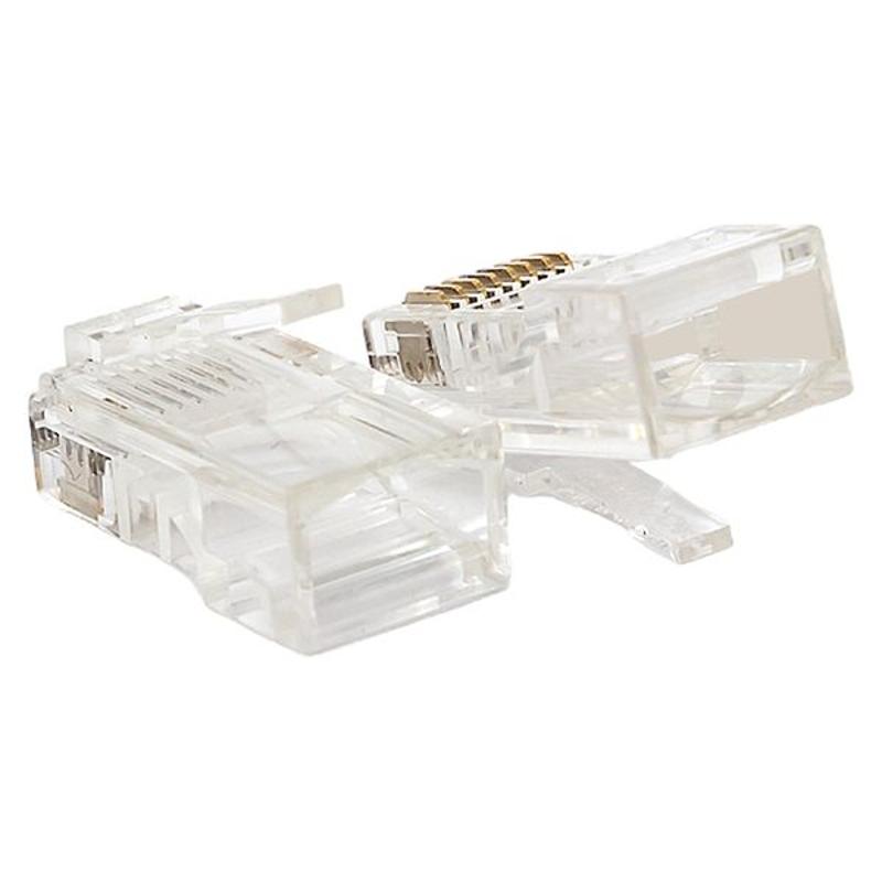 Коннектор RJ-45 TERACOM неэкранированный 8P8C Cat.5E универсальный (упак.10шт) | TRC-PLUG-5EUTP-10 | EKF — миниатюра 6