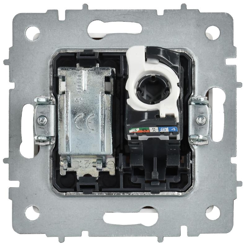 BRITE Розетка двойная TV+RJ45 кат.5E РТВ/РК12-БрАБ арктический белый  | BR-AK20-1-K91 | IEK — миниатюра 3