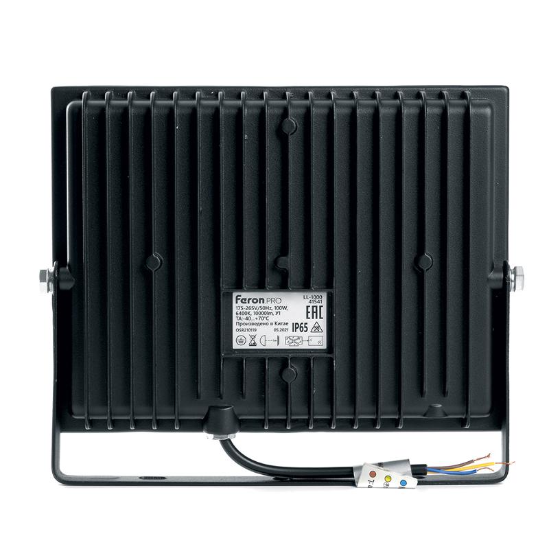 Прожектор светодиодный 100W 6400K IP65 AC175-265V/50Hz, черный, LL-1000 | 41541 | FERON — миниатюра 3