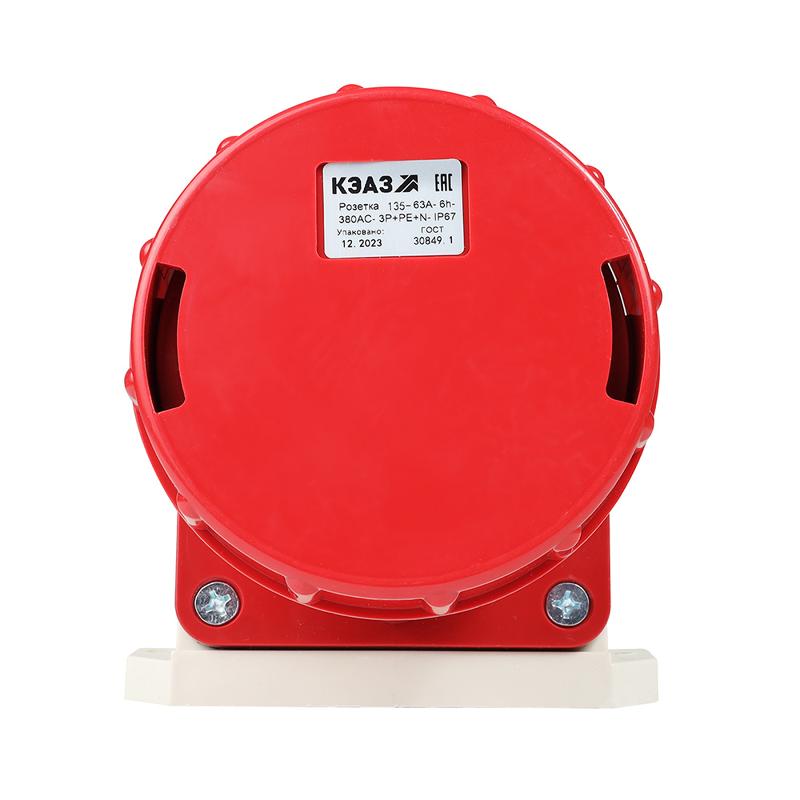 Розетка 135-63А-6h-380AC-3P+PE+N-IP67 | 241221 | КЭАЗ — КЭАЗ (Курский электроаппаратный завод)