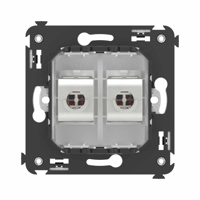 Компьютерная розетка RJ-45 без шторки в стену, кат.6 двойная экранированная, "Avanti", "Белое облако" | 4400794 | DKC — миниатюра 4