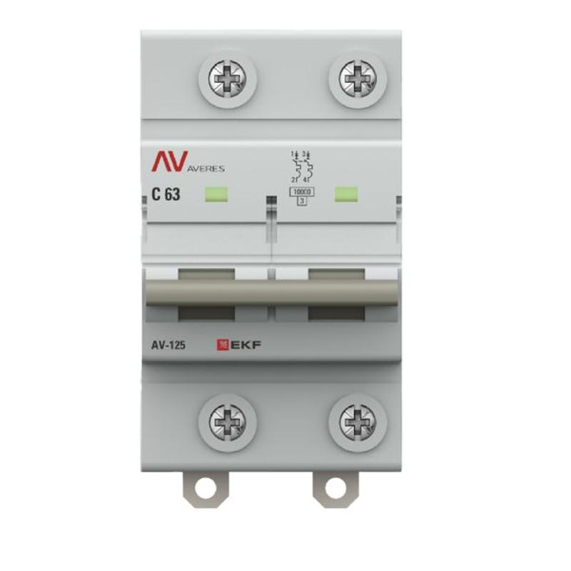 Выключатель автоматический AV-125 2P 63A (D) 10kA  AVERES |mcb125-2-63D-av| EKF — миниатюра 7