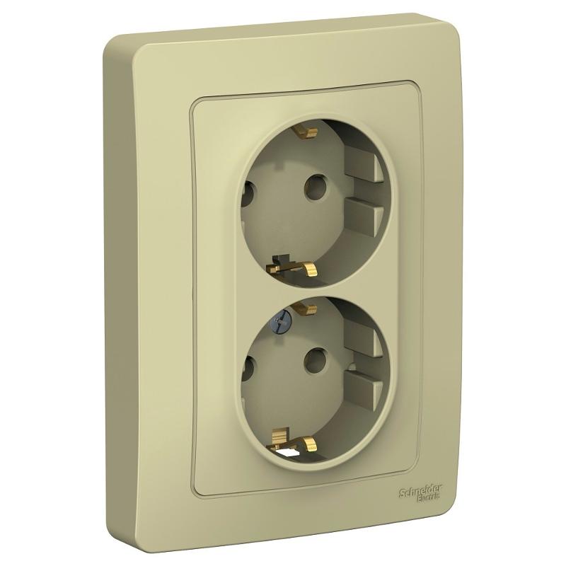 Blanca Бежевый С/У Розетка 2-ая с з/к без шторок, 16А, 250В | BLNRS001027 | SE — Systeme Electric