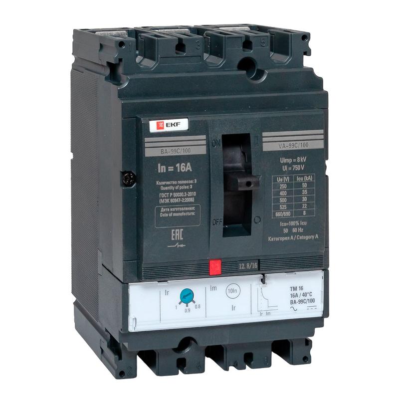 Выключатель автоматический ВА-99C (Compact NS) 100/16А 3P 36кА EKF PROxima | mccb99C-100-16 | EKF — EKF