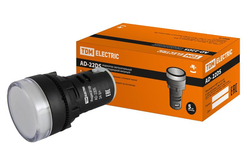 Лампа AD-22DS(LED)матрица d22мм белый 24В AC/DC  | SQ0702-0020 | TDM — TDM ELECTRIC