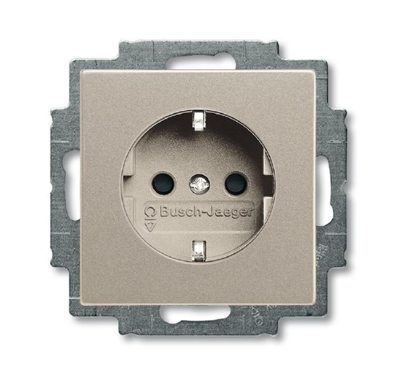 ABB Basic 55 Шампань Розетка с/з с защитными шторками | 2013-0-5337  | 2CKA002013A5337 | ABB — ABB