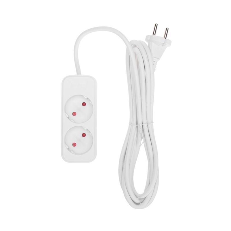Удлинитель STANDARD 2 гнезда, 3м, 2х1,0мм², б/з, белый | 13-4001 | REXANT — REXANT