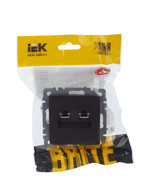 BRITE Розетка двойная RJ11+RJ45 кат.5E РК/Т12-БрТБ темная бронза | BR-KT20-O-1-K45 | IEK — миниатюра 8