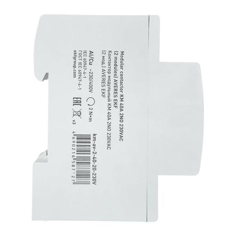 Контактор модульный КМ 40А 2NО 230VAC (2 мод.) AVERES | km-av-2-40-20-230V | EKF — миниатюра 4