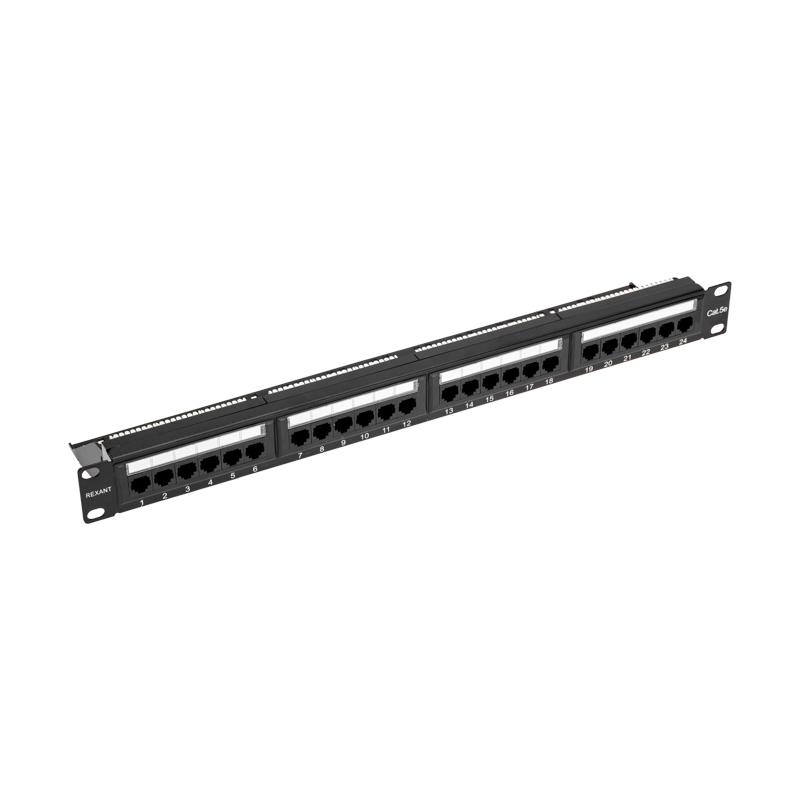 Панель коммутационная с кабельным органайзером 19", 1U, 24 порта, U/UTP, RJ-45, CAT 5e REXANT PRO | 02-0031 | REXANT — REXANT