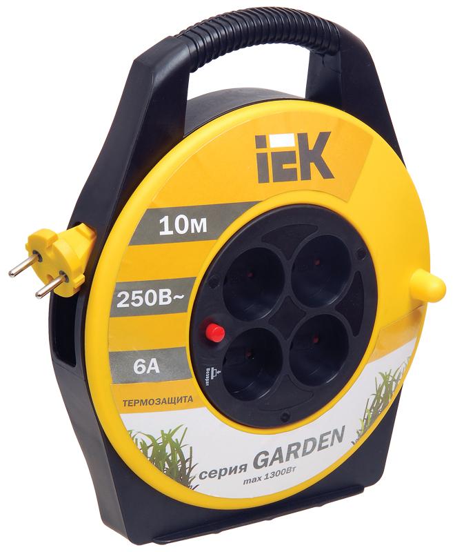 Удлинитель на катушке УК10 с т/з 4 места 2Р/10м 2х0,75 мм2 "Garden" | WKP23-06-04-10 | IEK — миниатюра 1