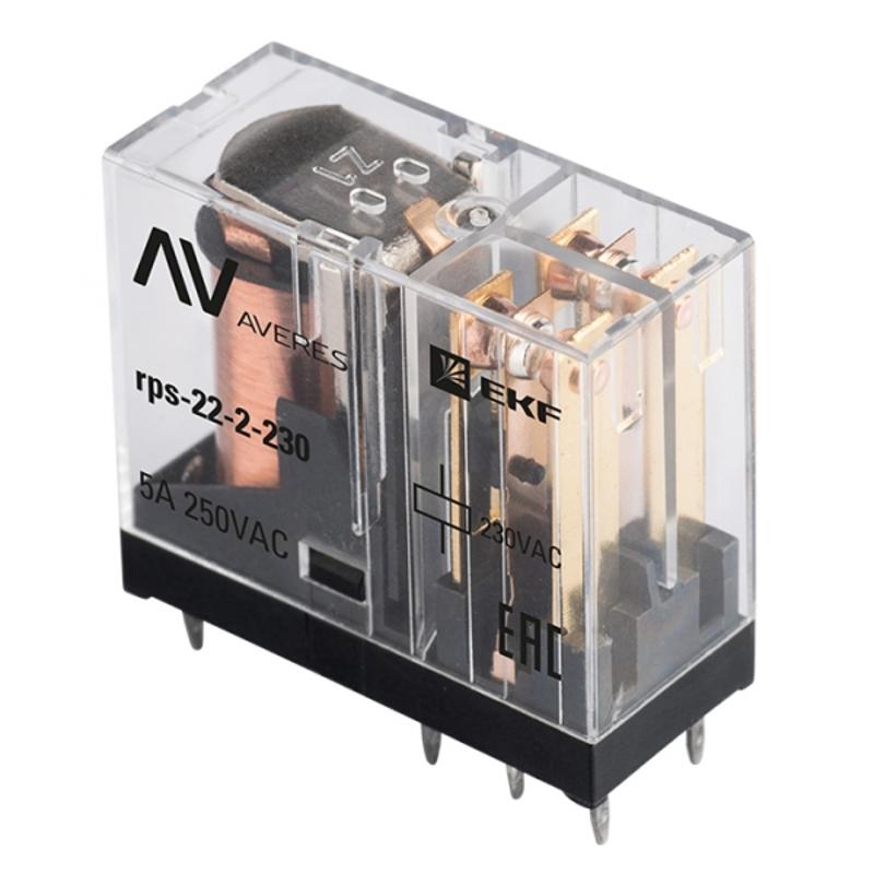 Реле промежуточное РП slim 22/2 5A 230В AC AVERES | rps-22-2-230 | EKF — EKF