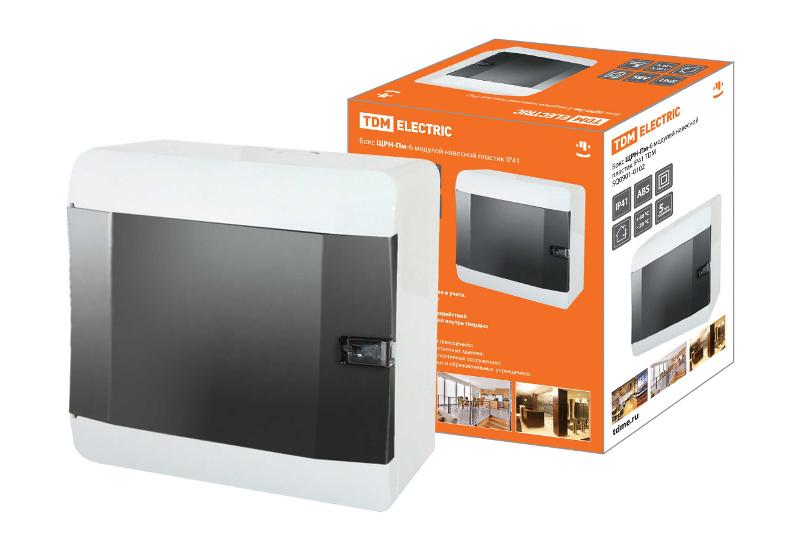 Бокс пластиковый навесной ЩРН-Пм-6 модулей IP41 | SQ0901-0102 | TDM — TDM ELECTRIC