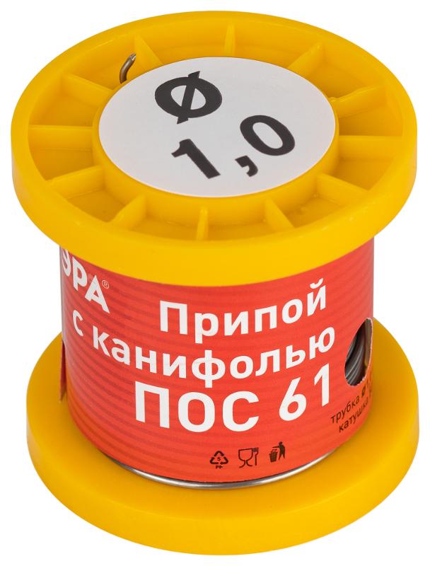 Припой  с канифолью для пайки ПОС 61 трубка Ø 1.0 мм, катушка 50 гр  | Б0061082 | ЭРА — миниатюра 2