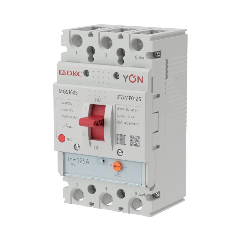Авт. выкл. YON MGS160S 3P 100-125A 50kA | MGS160S-3TAMF0125 | DKC — фото 1 | Sento